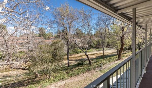 View of creek from balcony