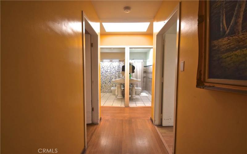 2 large restrooms - accessible from hall and adjacent bedrooms.