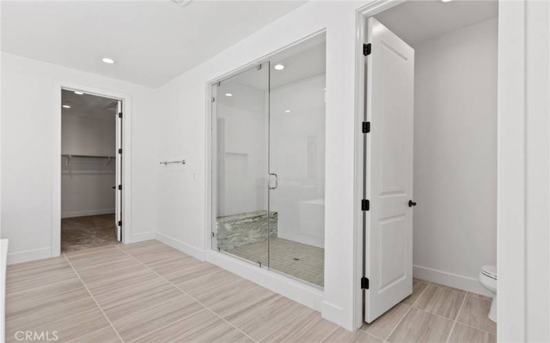 Primary Bath with shower. Vireo Prairie. Skylar Collection