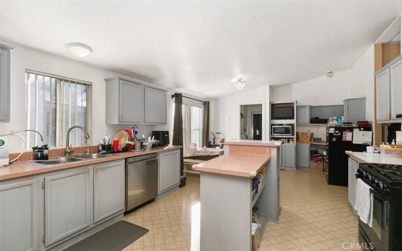 Kitchen opens up to family room