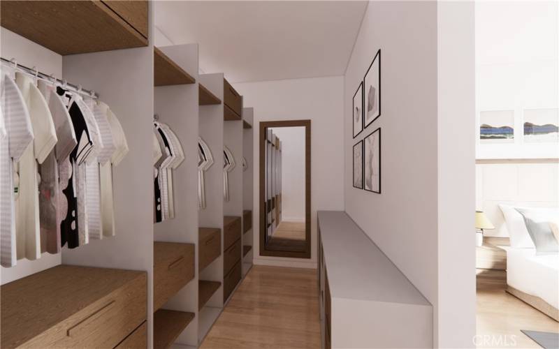 Choose between a walk in closet beside the bedroom or an additional small bedroom/office. - 3D RENDERING