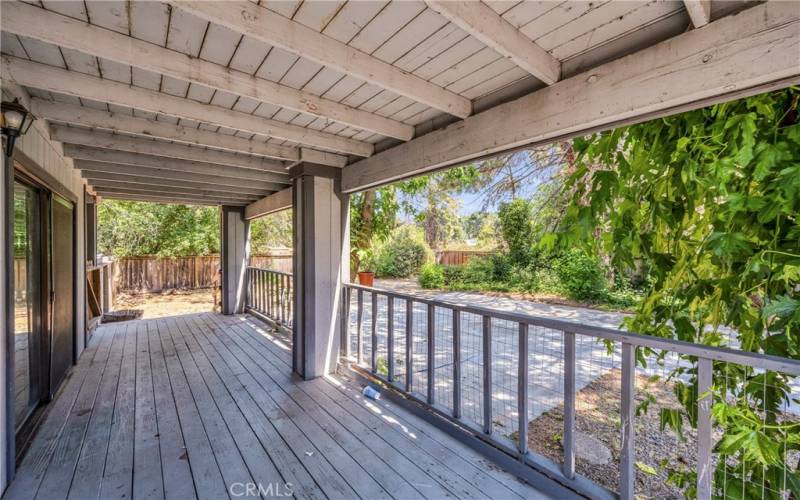 Downstairs rear deck.