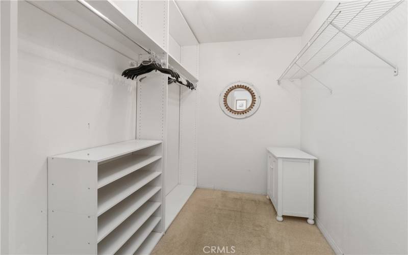 The walk in master closet has some built in features and is very spacious.