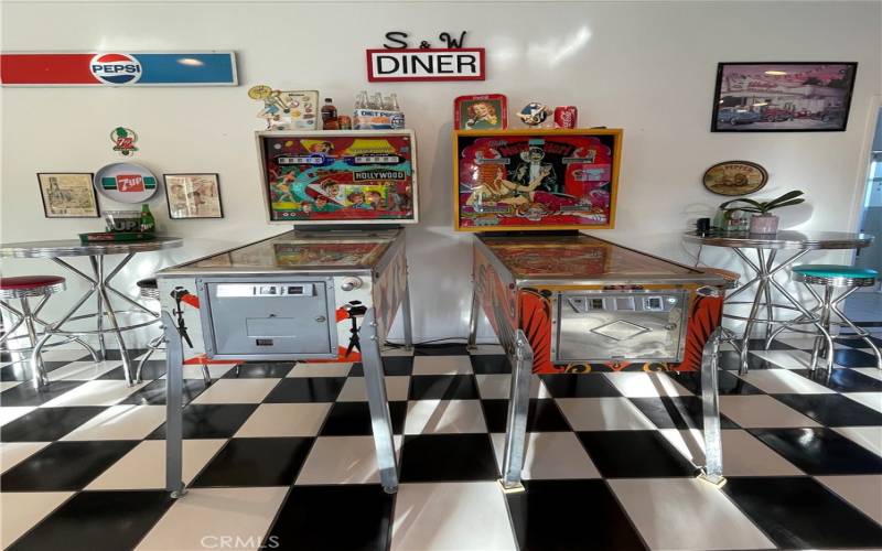 Pinball machines stay with house