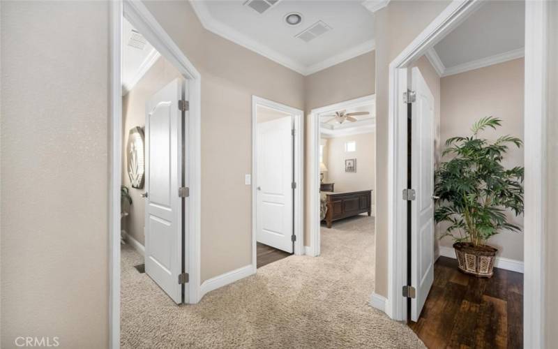 Hallway access to all 3 bedrooms and hall bathroom, ALL DOORWAYS ARE WHEELCHIR ACCESSABLE.