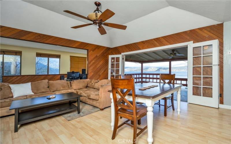 Living room can open up to the covered deck