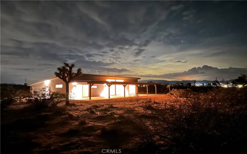 Night view of house and property