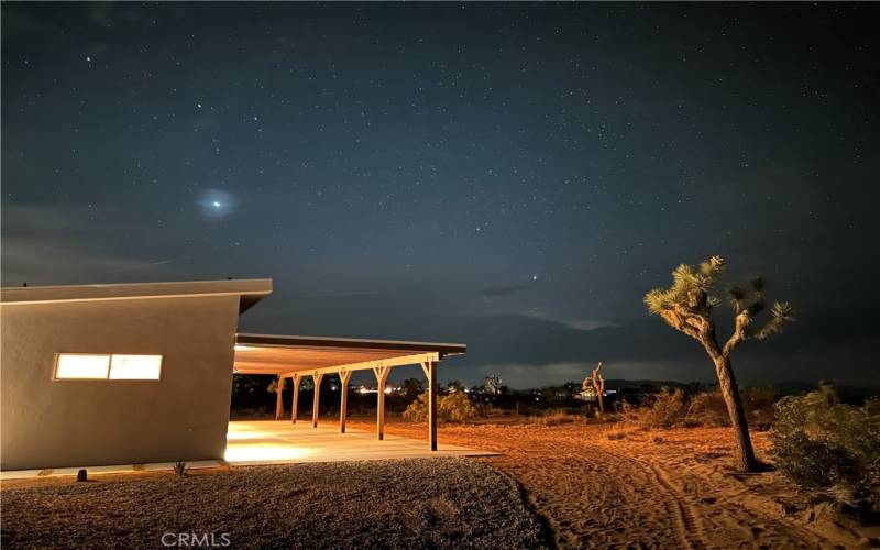 Night view of house and property