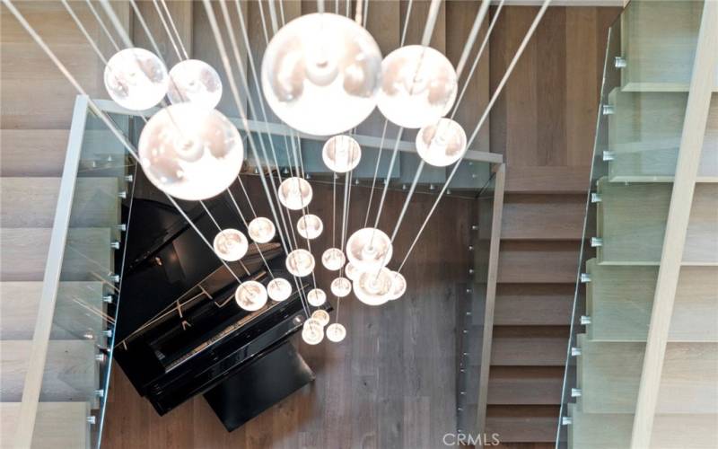 Light fixture at stairs