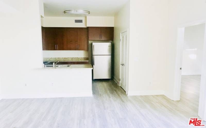 Living room with open kitchen