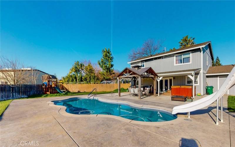 From edge of 6Ft cool deck around pool (hot tub not included)
