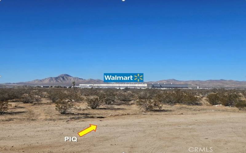 View of the PIQ from Navajo Rd. with the Wal-Mart DC in the Background.