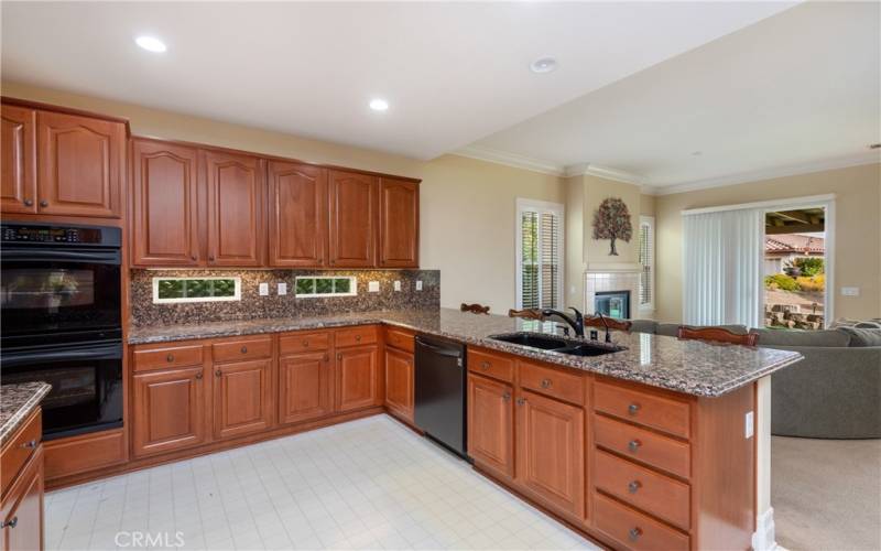 Kitchen open to Family Room