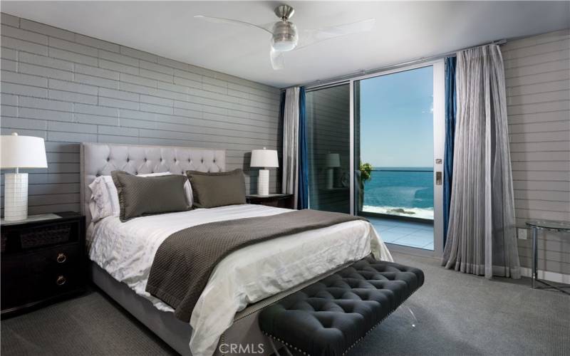 Master Bedroom with slider and Ocean views