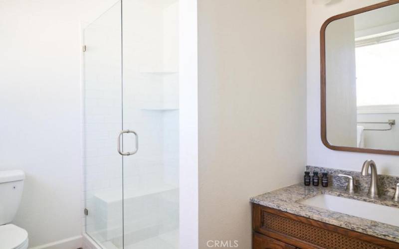 Casita #1 en-suite bathroom walk-in shower and toilet