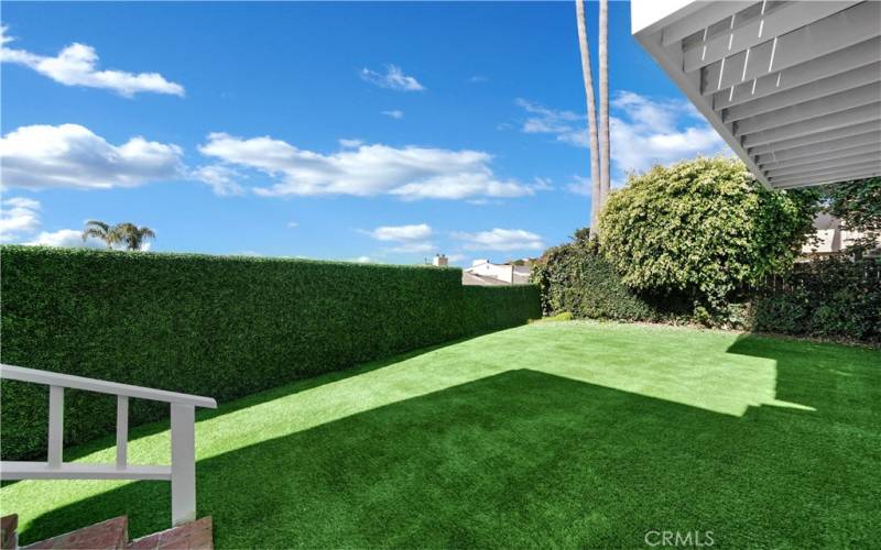Grassy area separate from patio