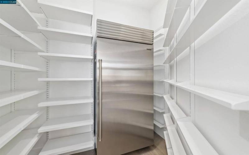 Walk-in pantry Sub-Zero freezer