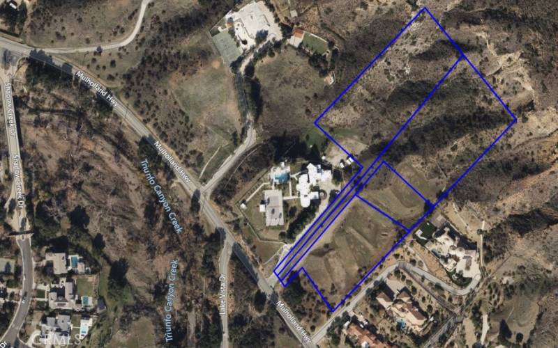 Aerial snapshot view with 4 parcels delineated