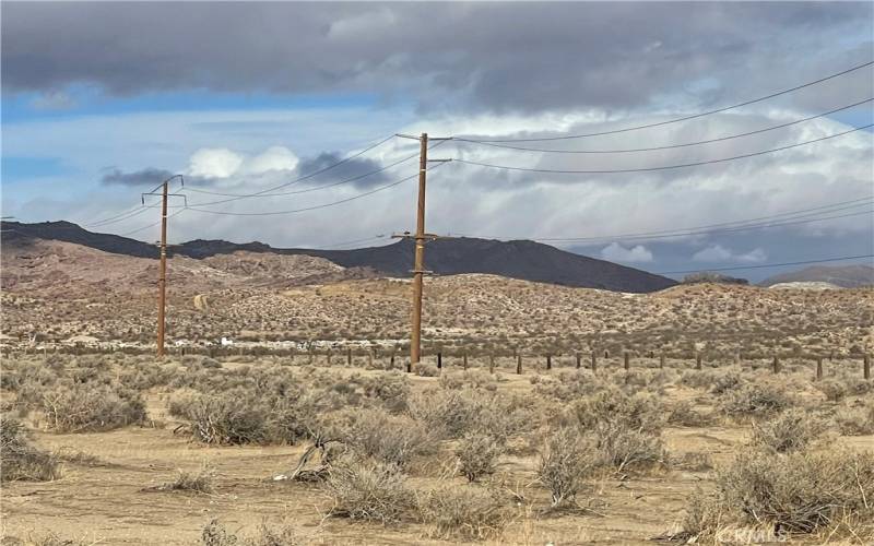 electric poles bordering the property