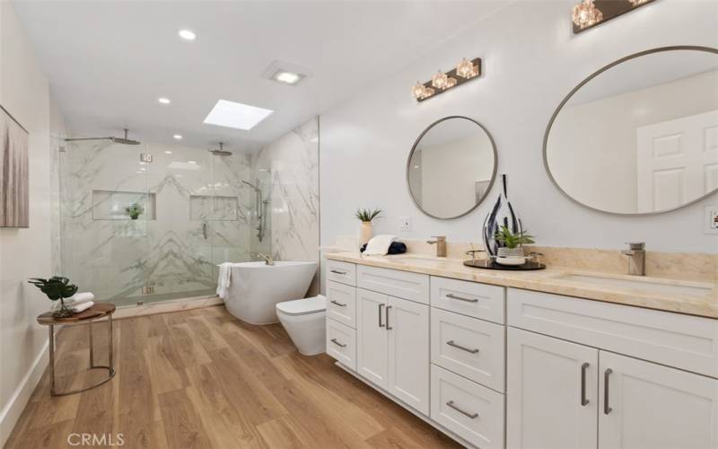 Primary Luxury master bathroom with dual vanities!!