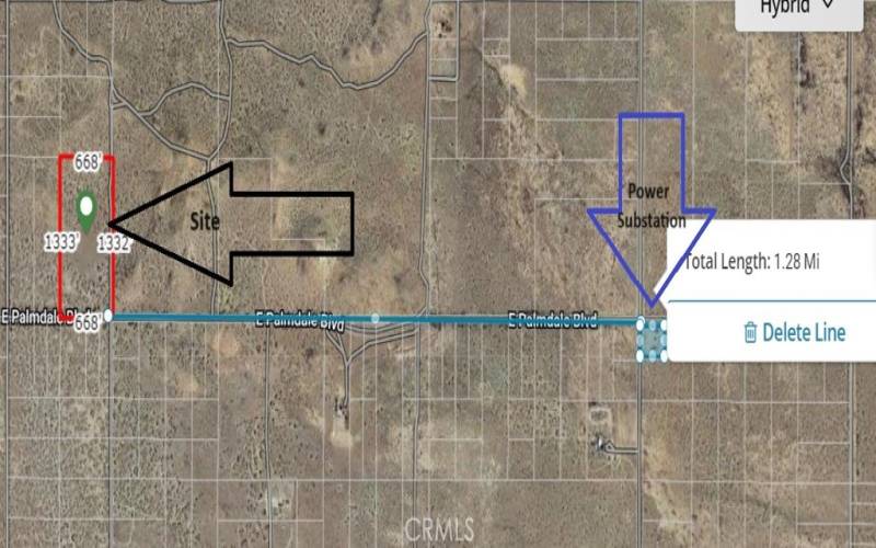 Distance from nearest Substation