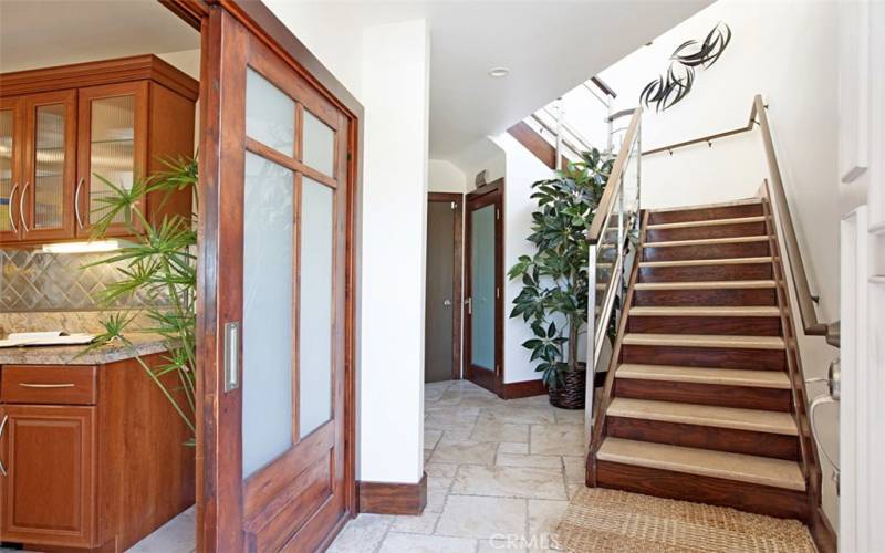 Foyer entry with stairs
