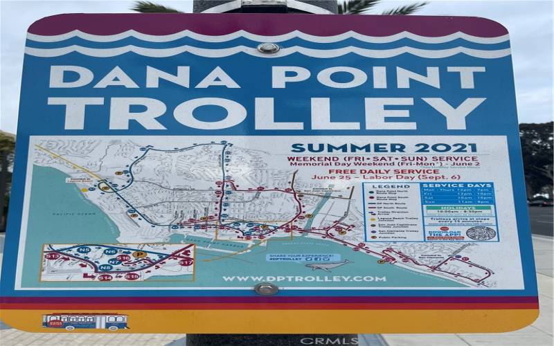 Dana Point Trolley stop on PCH in front of Sout Cove community.