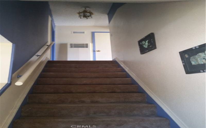 stair way to second level in front unit