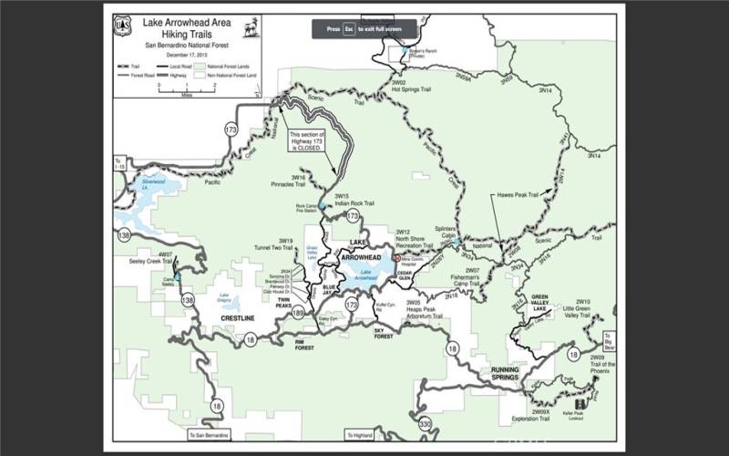 Lake Arrowhead Area Hiking Trails