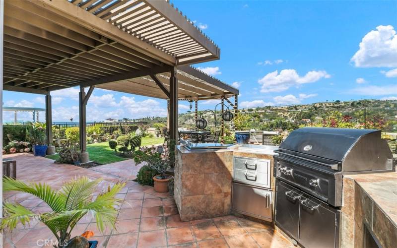 Built in BBQ and outdoor entertaining area.