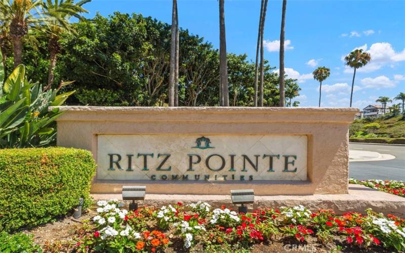 Ritz Pointe communities with entrance off of Del Avion or Niguel Road.