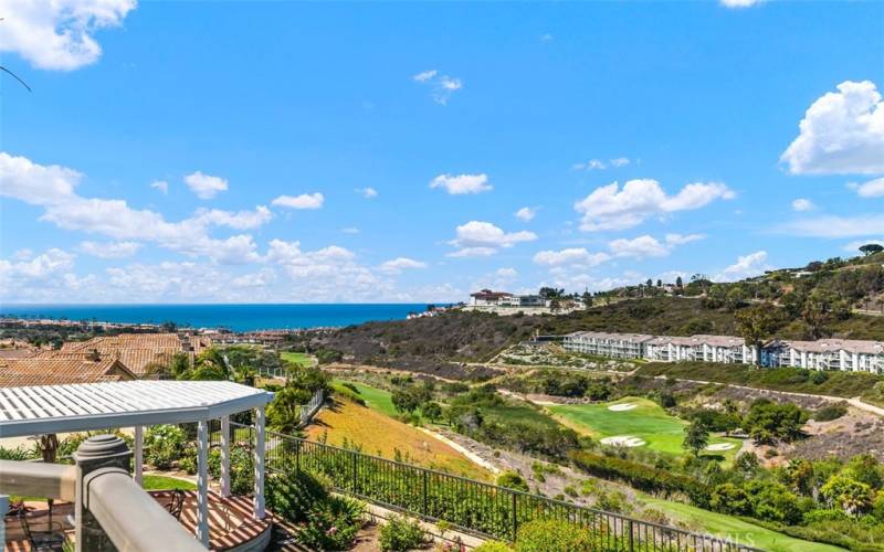 Panoramic ocean and golf course views.