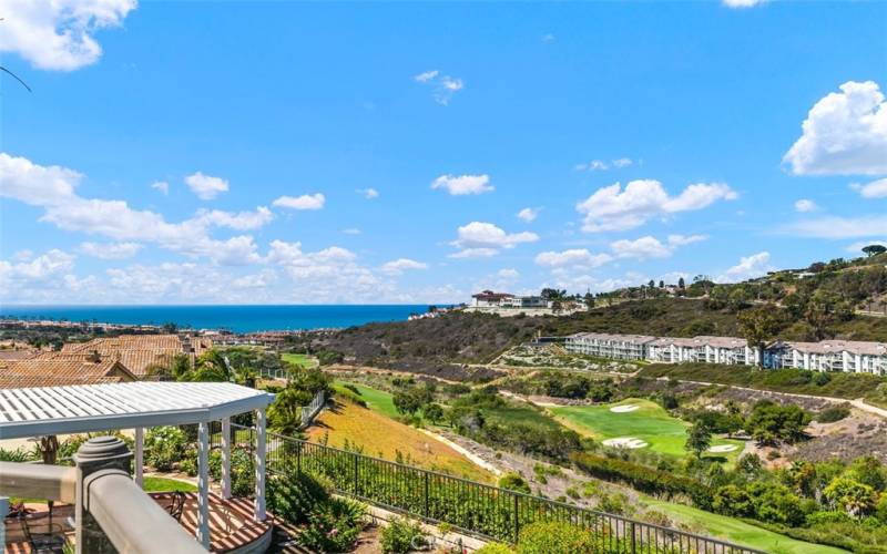 Panoramic ocean and golf course views.