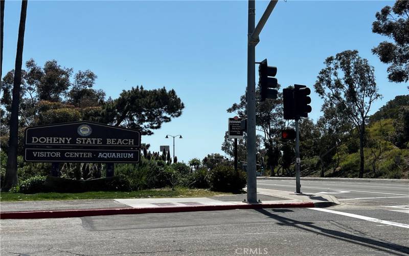 Doheny State Beach at entrance to Dana Point Harbor.