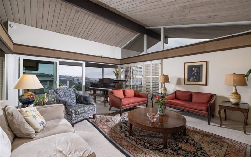 Living room views out toward ocean, Ritz Carlton, and the Headlands