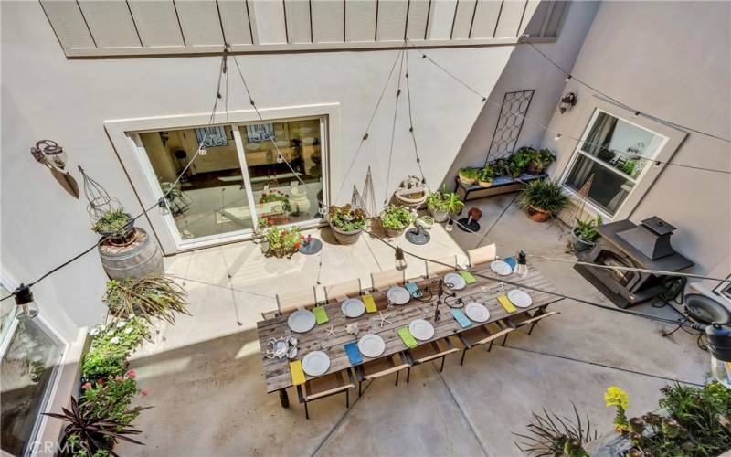 This rare interior courtyard is the focal point of the home.