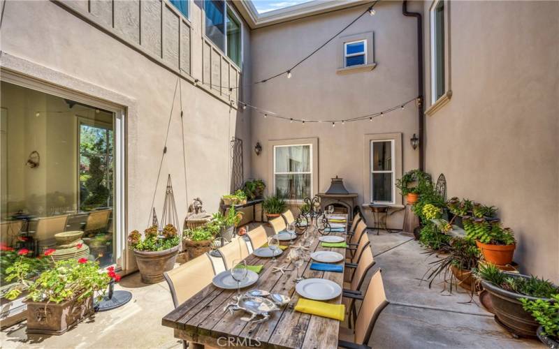 This interior courtyard adds a special wow factor to an already impressive home.