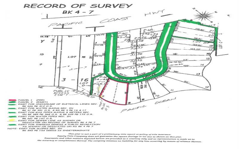 This extra wide double promontory parcel is outlined in red...supplied by the title company.