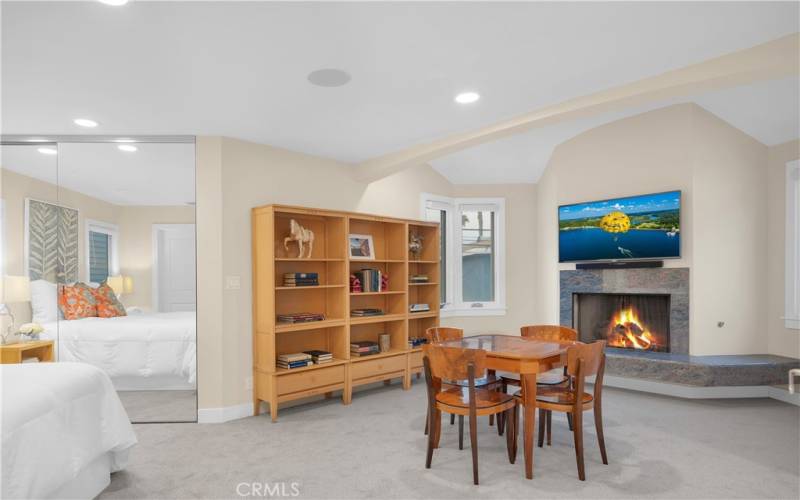 Large 2nd Master Bedroom Suite with 2 Large Walk-in Closets and Sitting Area with Gas Fireplace.