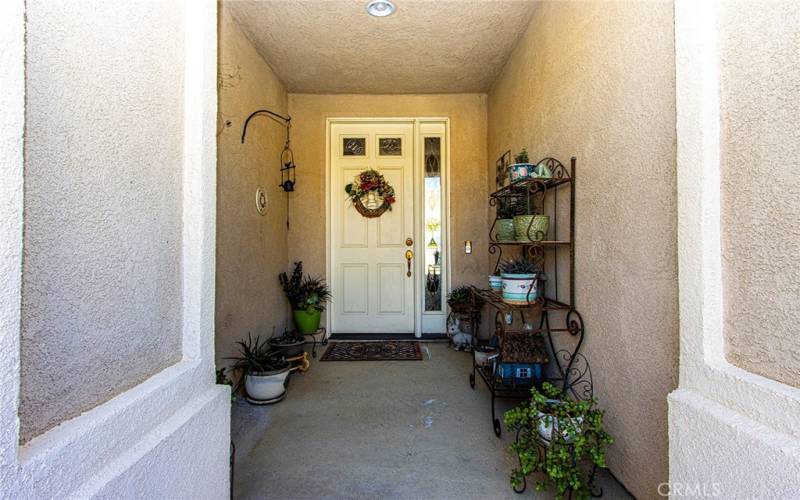 Covered front door entrance