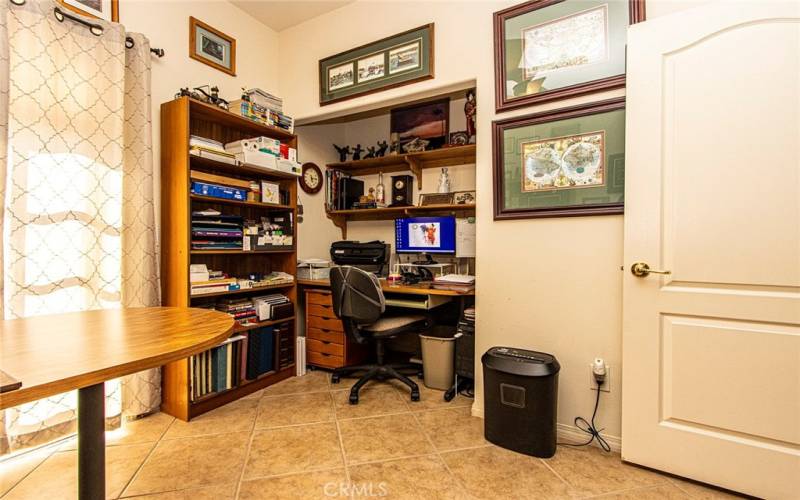 builtin desk in closet area