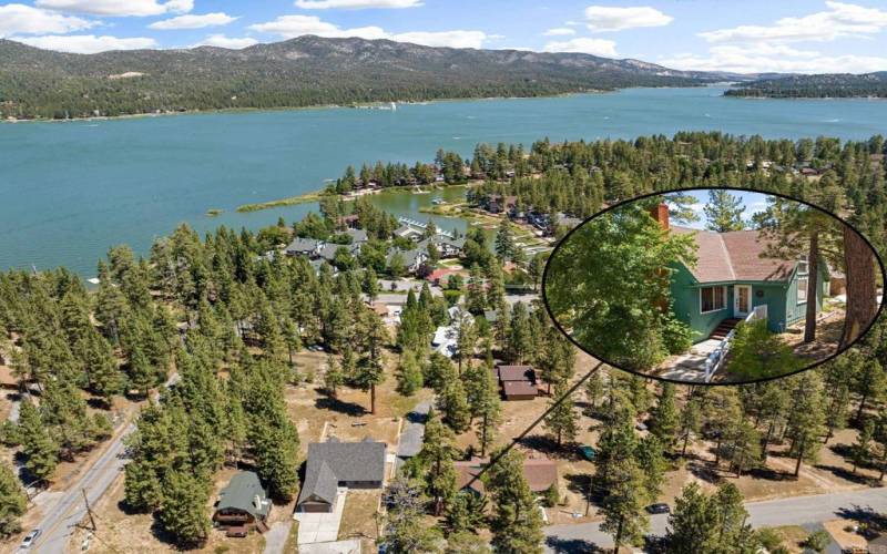 Big Bear Lake is a quick 5 minute walk