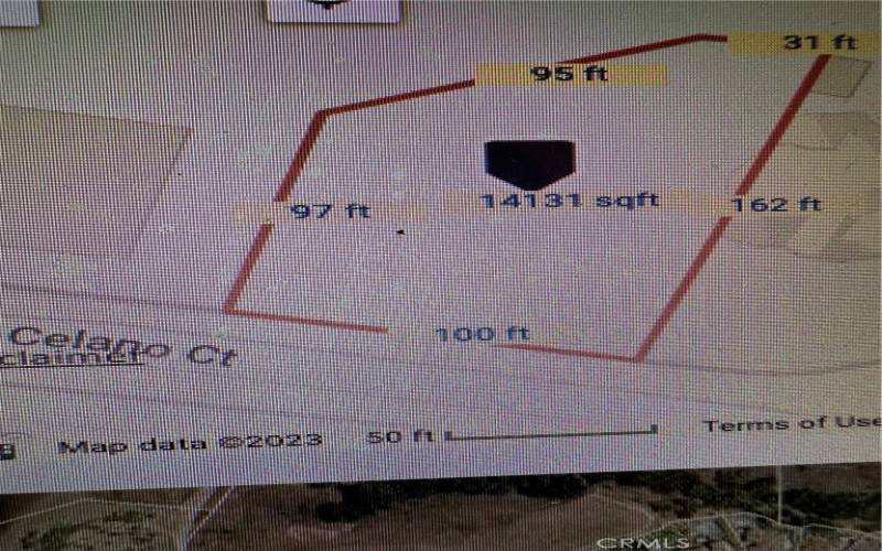 2244 Celano Ct. lot size and dimensions are depicted on this screen shot.