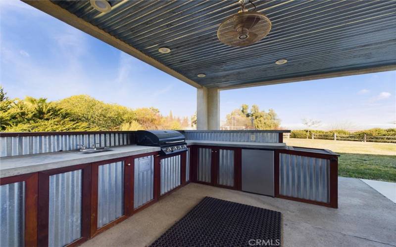 Built in kitchen on patio of main home.