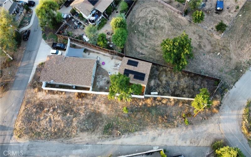 Bird's eye view.  Buyer is to verify Lot lines with Riverside County and Highly recommended to hire a Professional Surveyor, to satisfy the accuracy of Lot Lines.