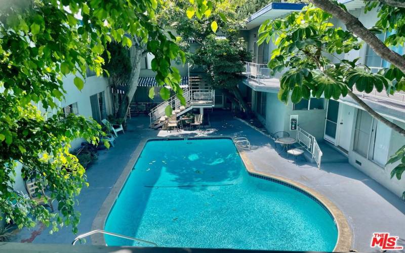 View of pool from second floor