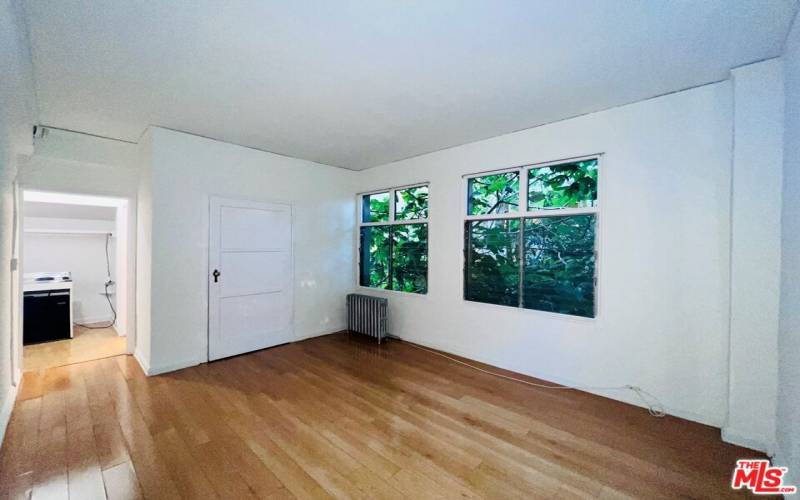 Studio Living space facing kitchenette