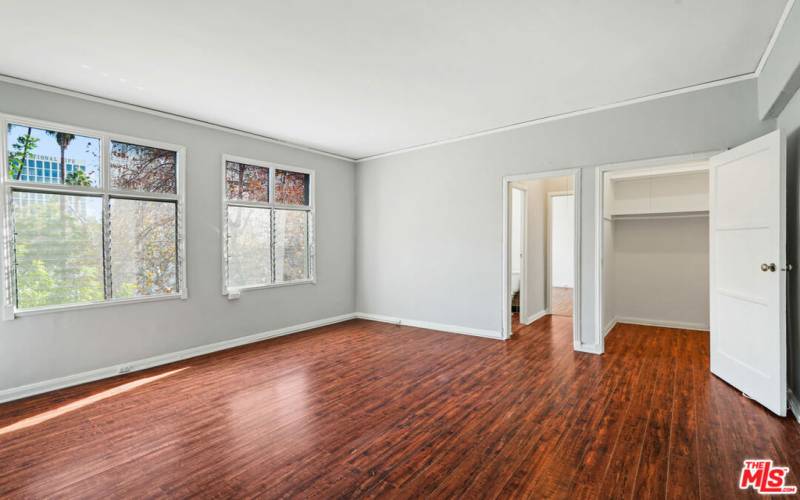 Large living room with 9 ft ceilings