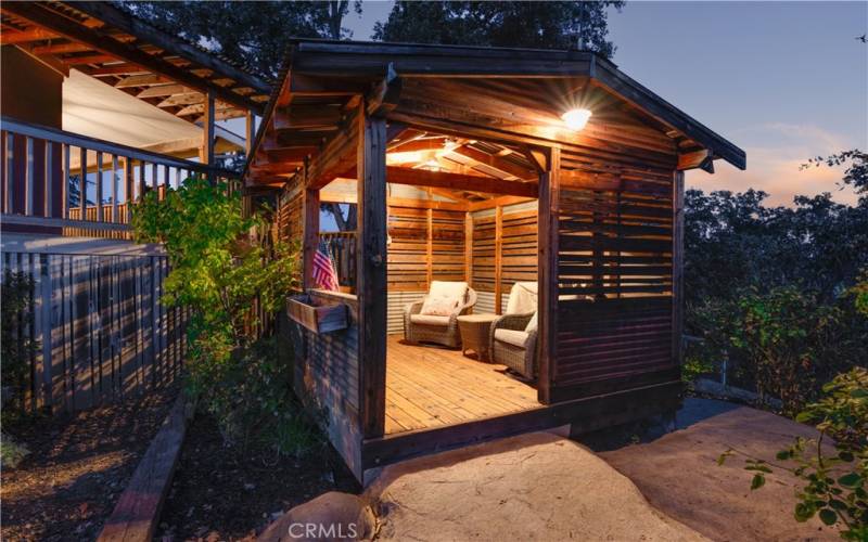 Open-air pool house.