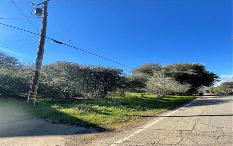 Paved street in front of lot